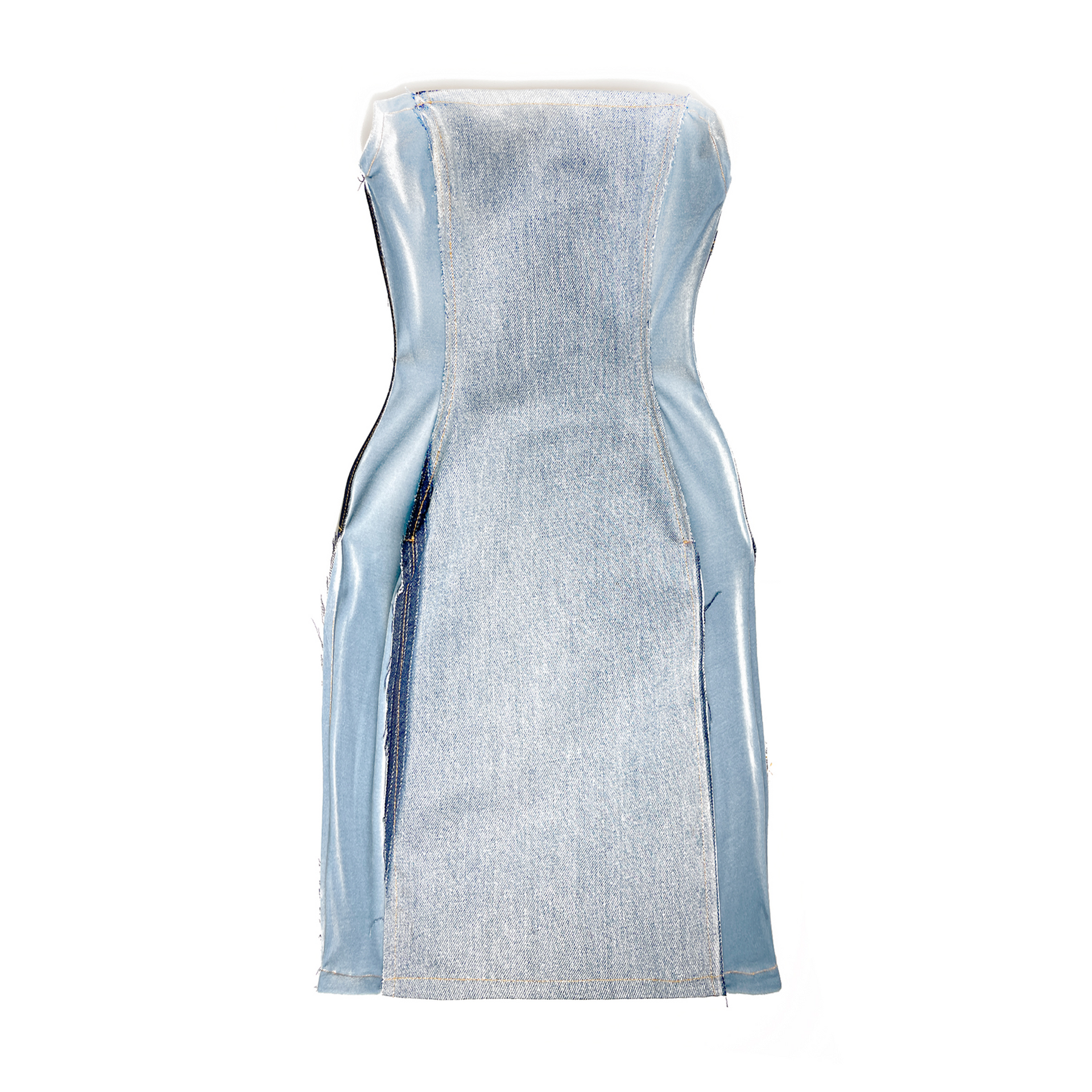 Denim Velvet Corset Dress