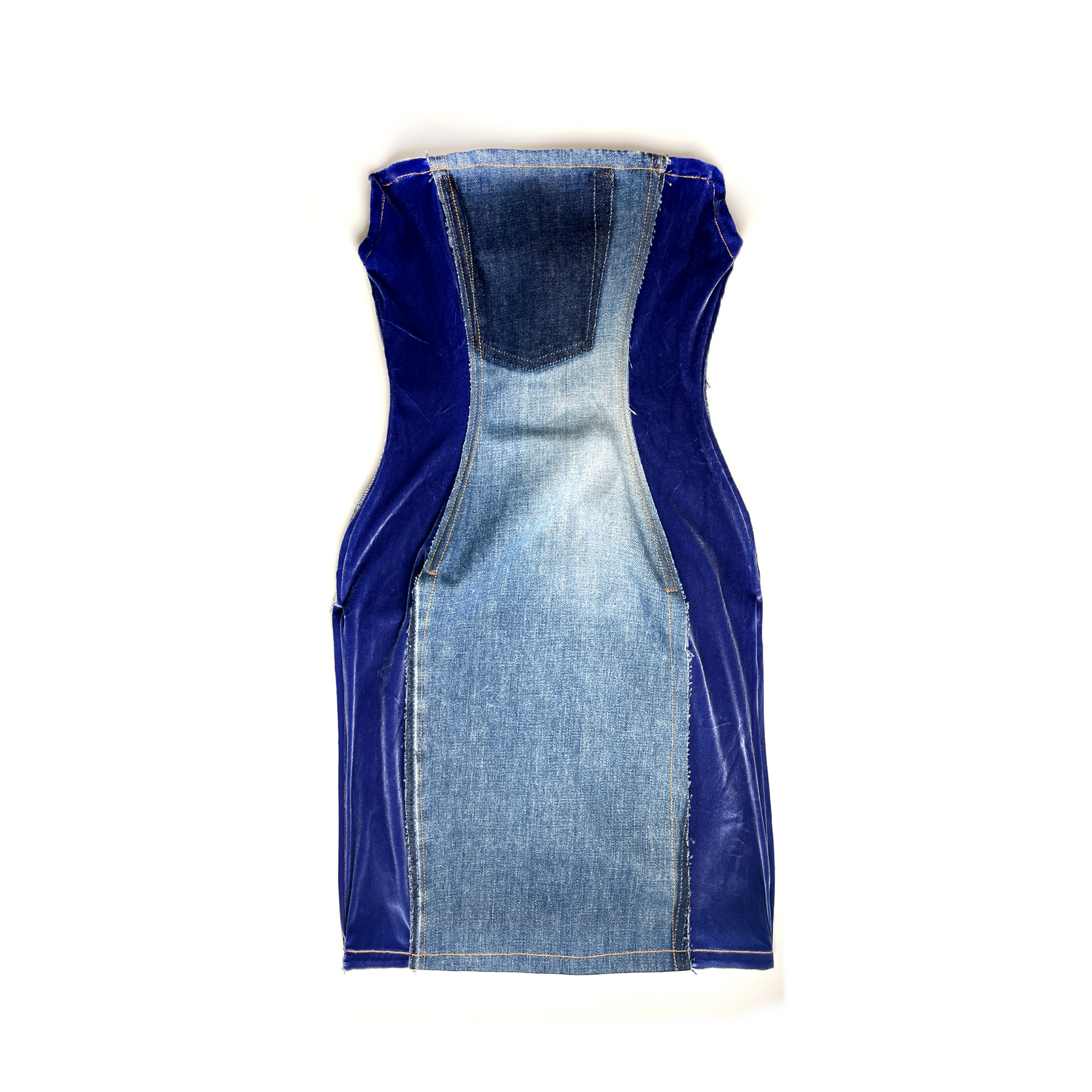 Denim Velvet Corset Dress