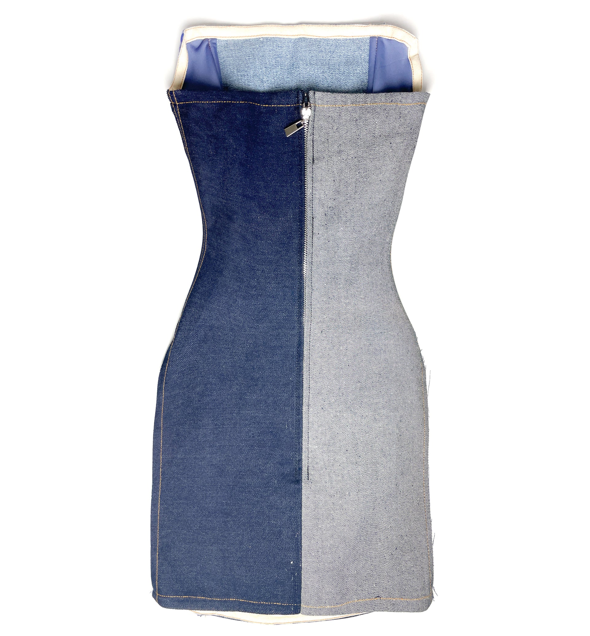 Denim Velvet Corset Dress