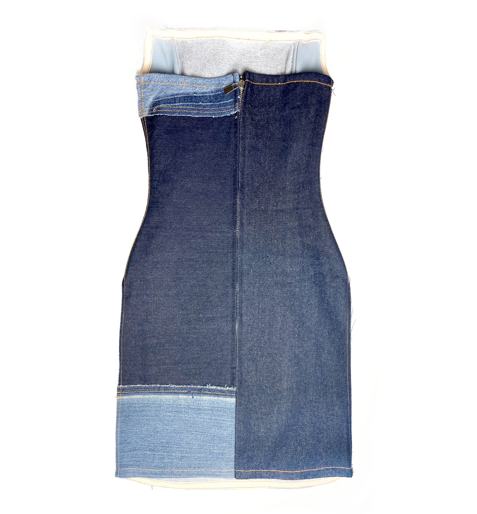 Denim Velvet Corset Dress