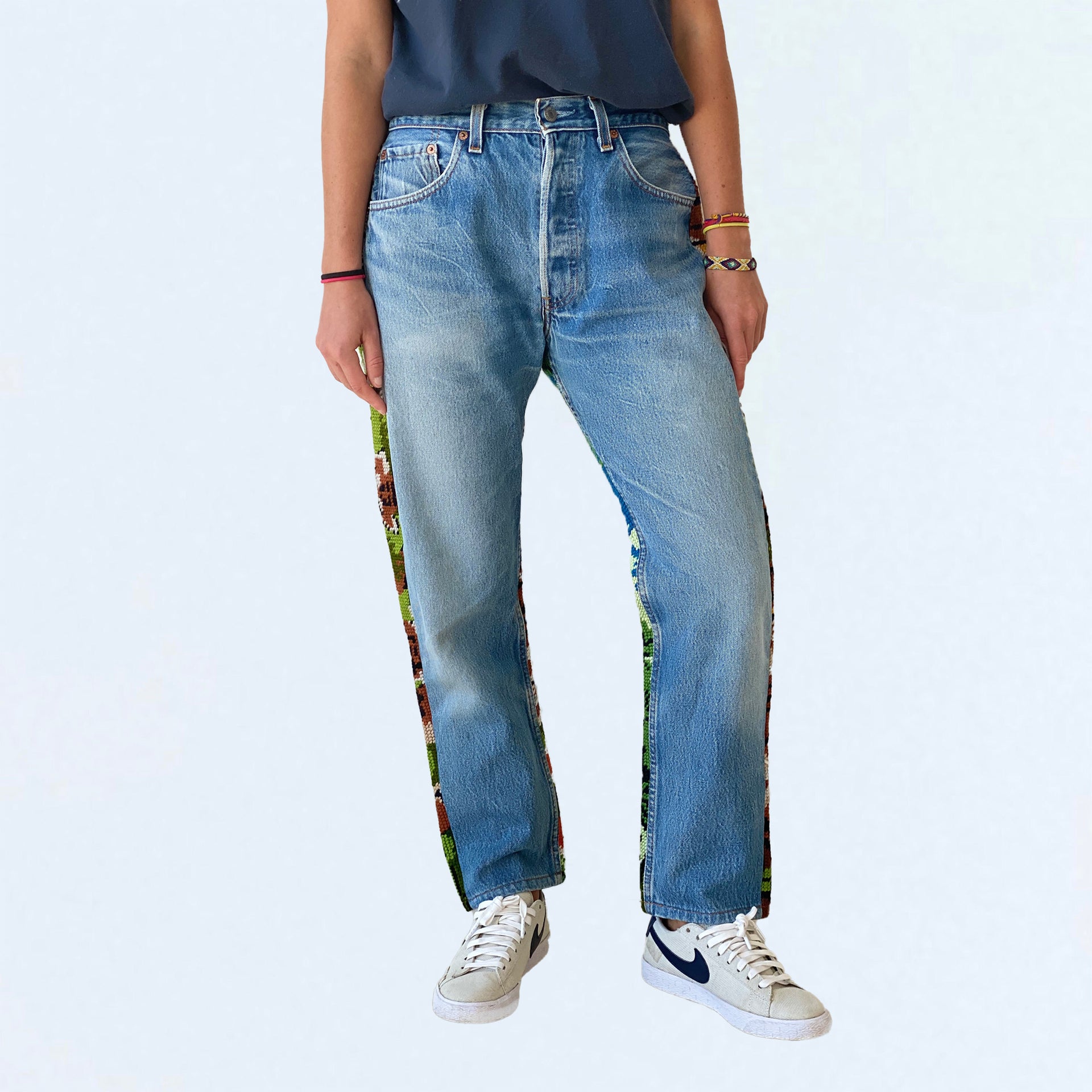 Tiger 2 Embroidery Jeans