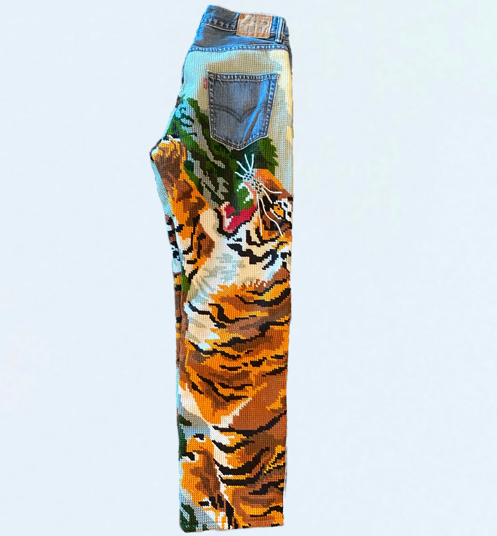 Tiger 3 Embroidery Jeans