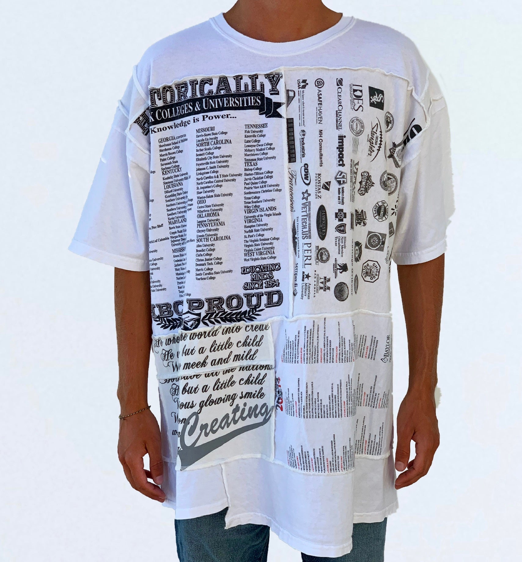 Multi Patchwork White T