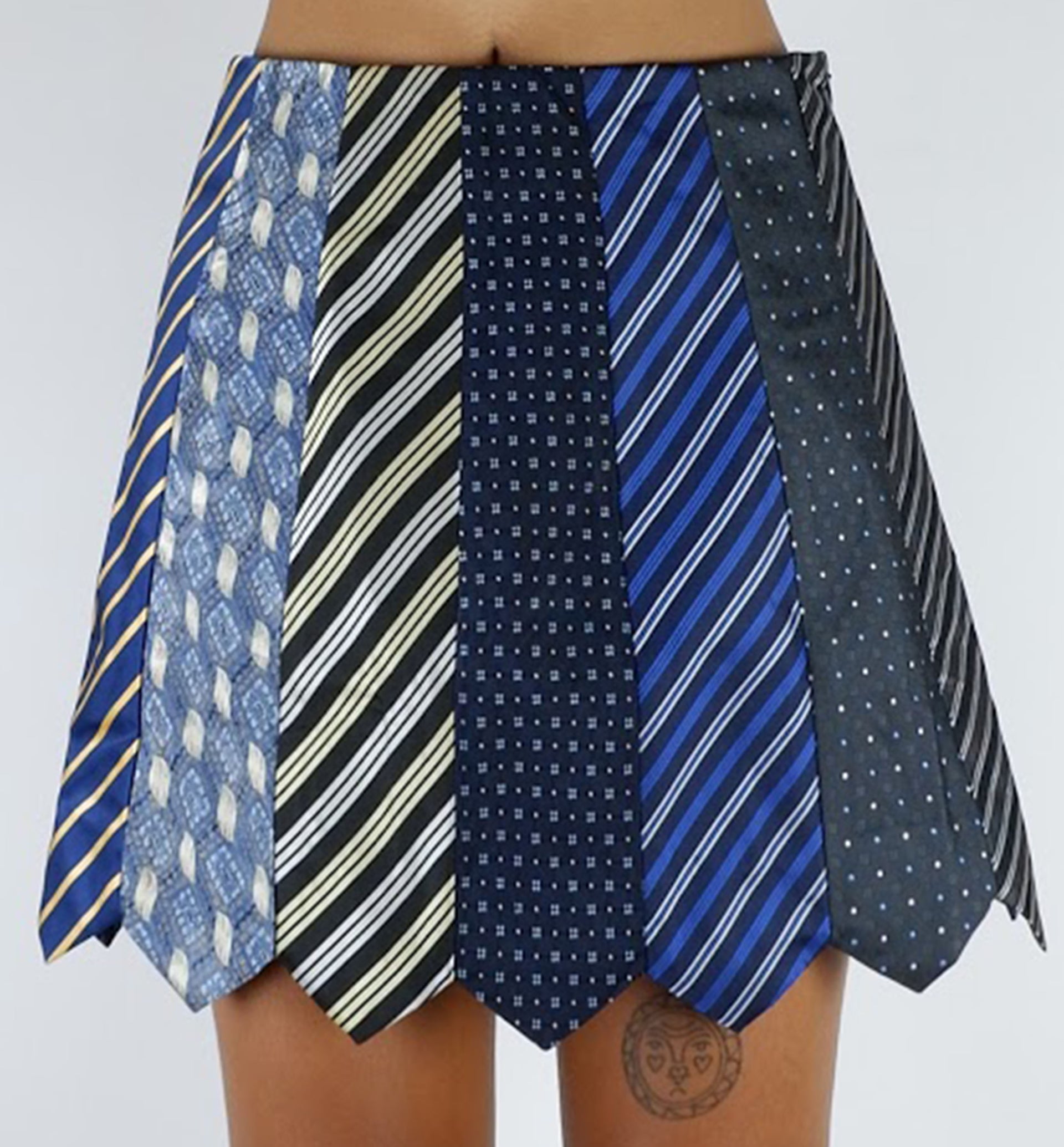 Neck Tie Blue Skirt
