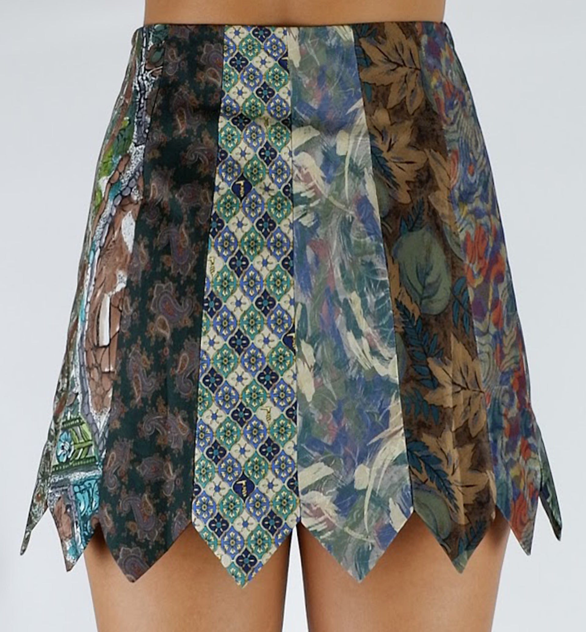 Neck Tie Green Skirt