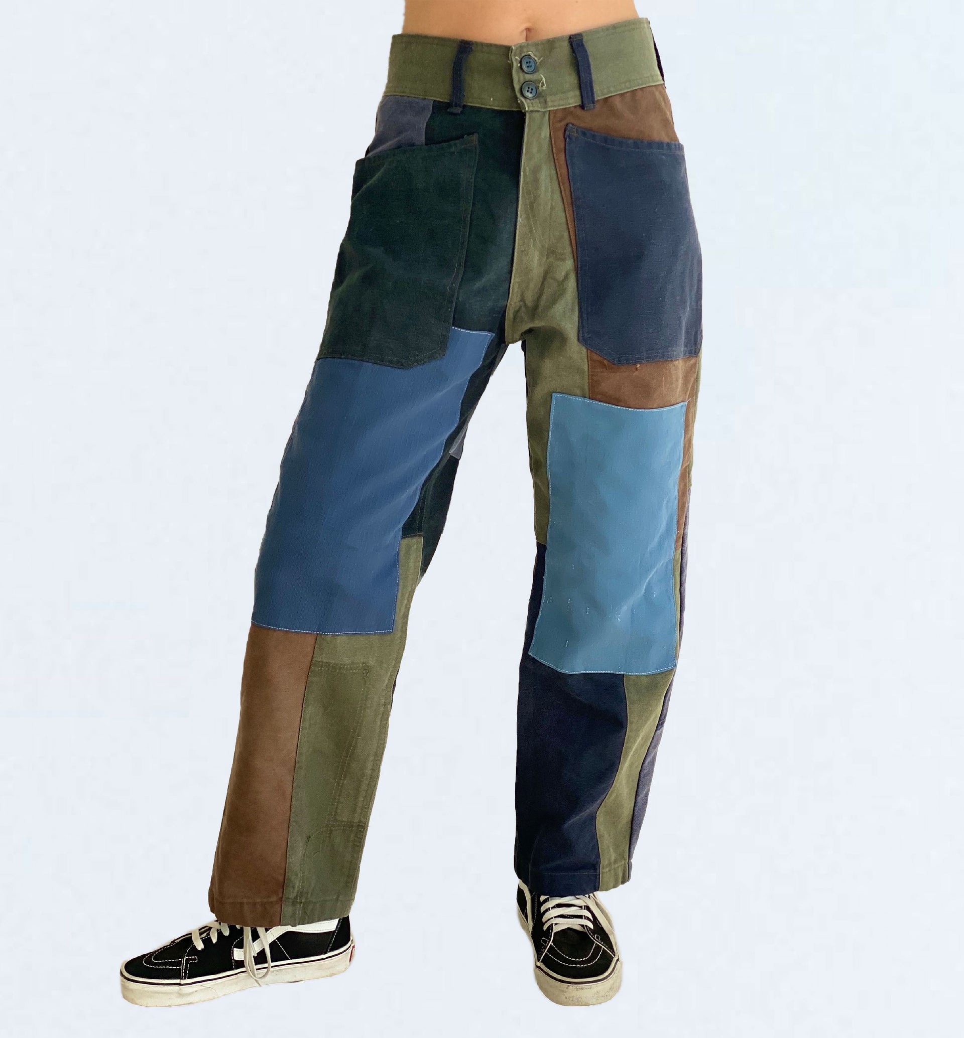 Jak Green Patchwork Trouser
