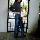 Checkered Snap Jeans