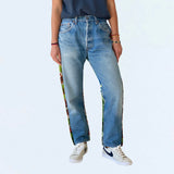 Tiger 2 Embroidery Jeans