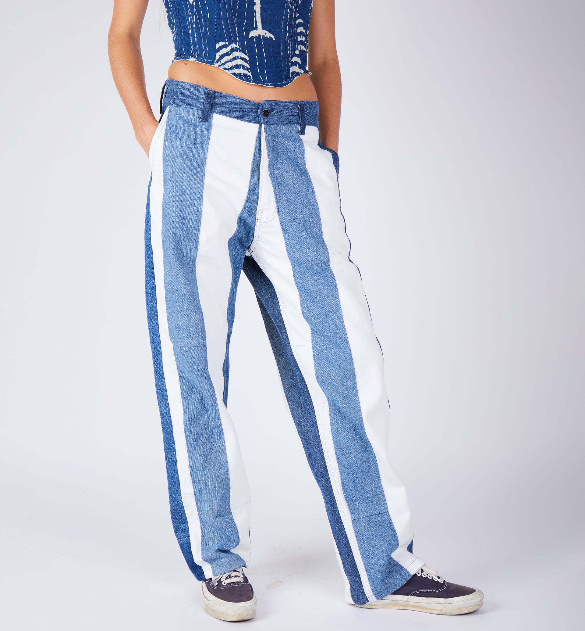 Jak Striped Patchwork Trouser