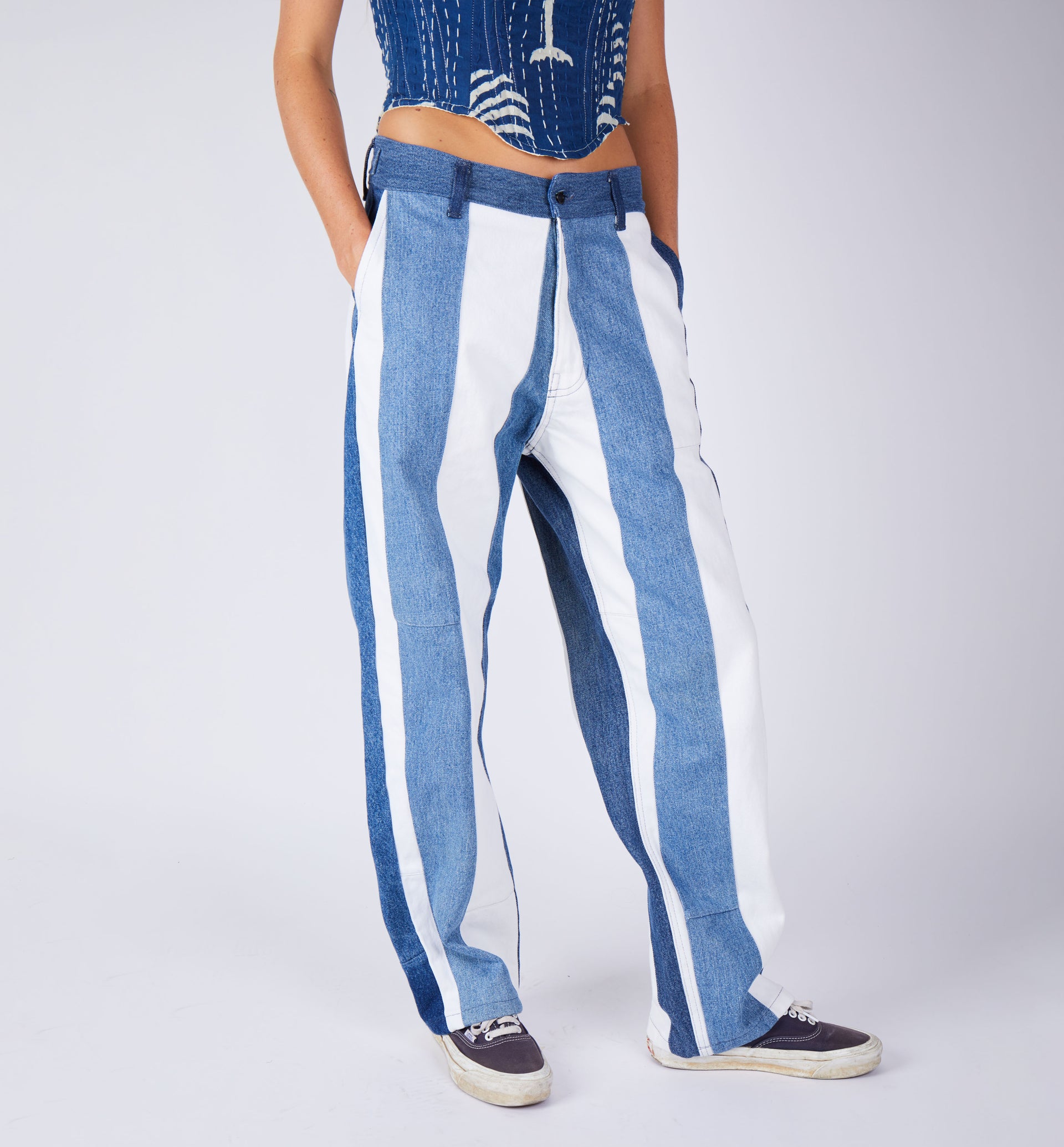 Jak Striped Patchwork Trouser