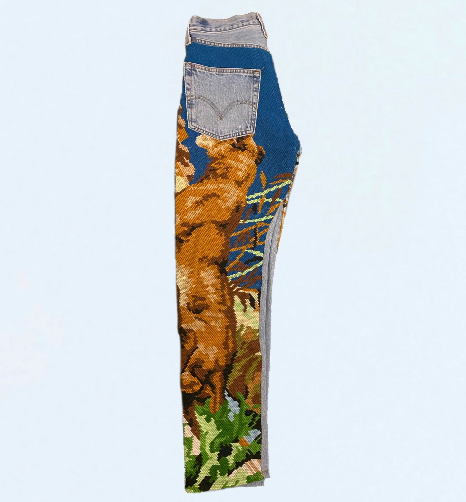 Lion Embroidery Jeans