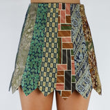 Neck Tie Green Skirt