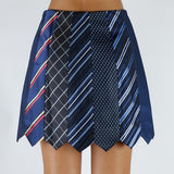 Neck Tie Blue Skirt