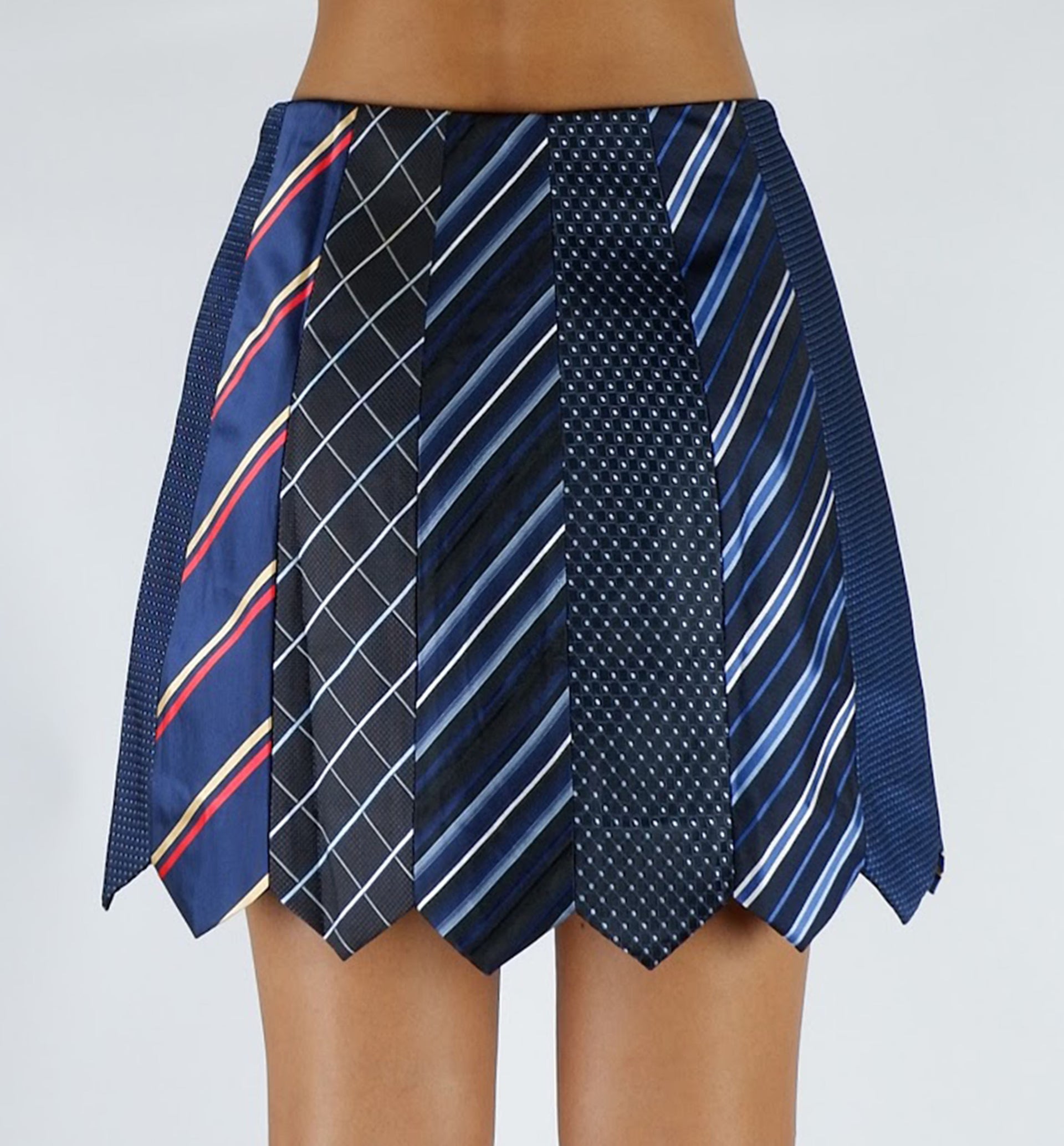 Neck Tie Blue Skirt