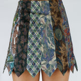 Neck Tie Green Skirt